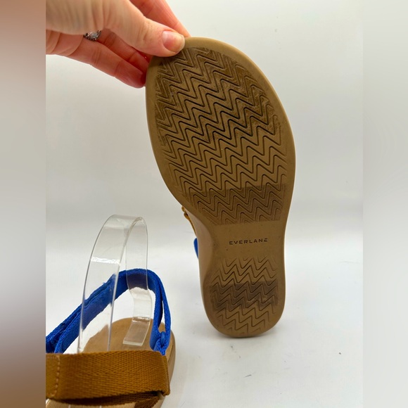 Everlane Women's The Renew Sport Sandal Size 7.5, Camel Tan and blue, scrappy - Picture 12 of 12